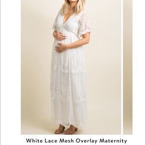 Pink Blush maternity lace dress